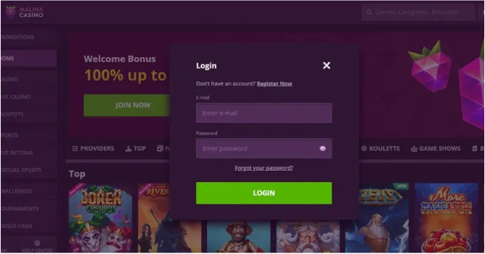 Malina Casino Login